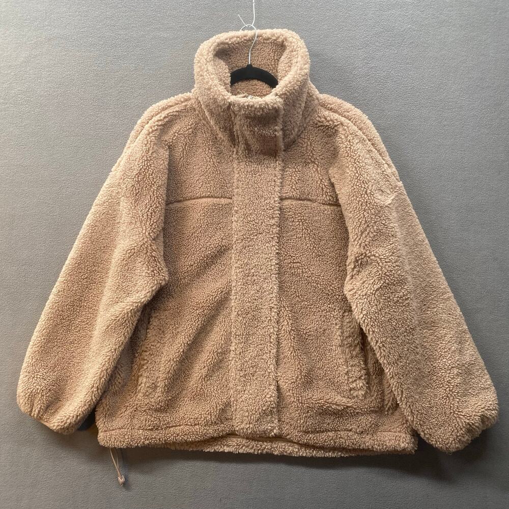 Abercrombie Fitch Soft AF Cinched Cocoon Faux Sherpa Full Funnel Neck Jacket XL